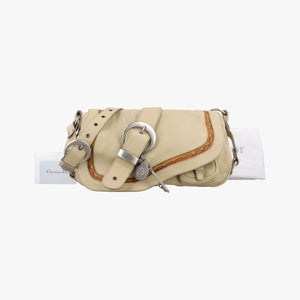 Secondhand Christian Dior Gaucho Beige Leather  shoulderbag | stylenewstar