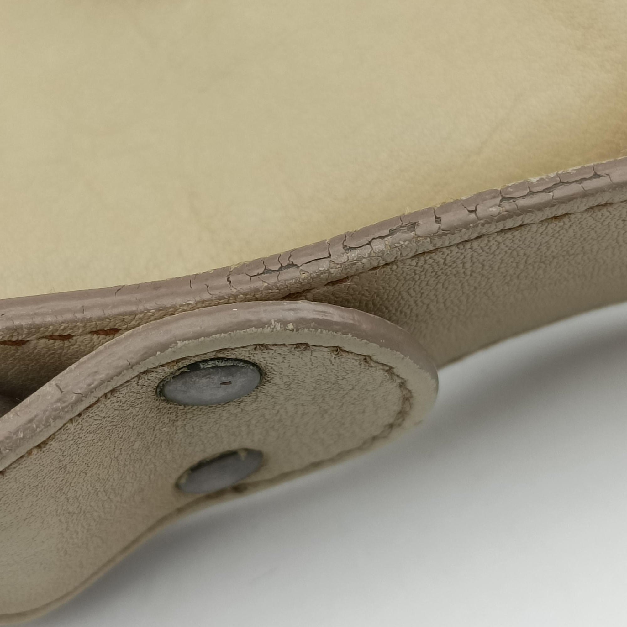 Secondhand Christian Dior Gaucho Beige Leather  shoulderbag | stylenewstar