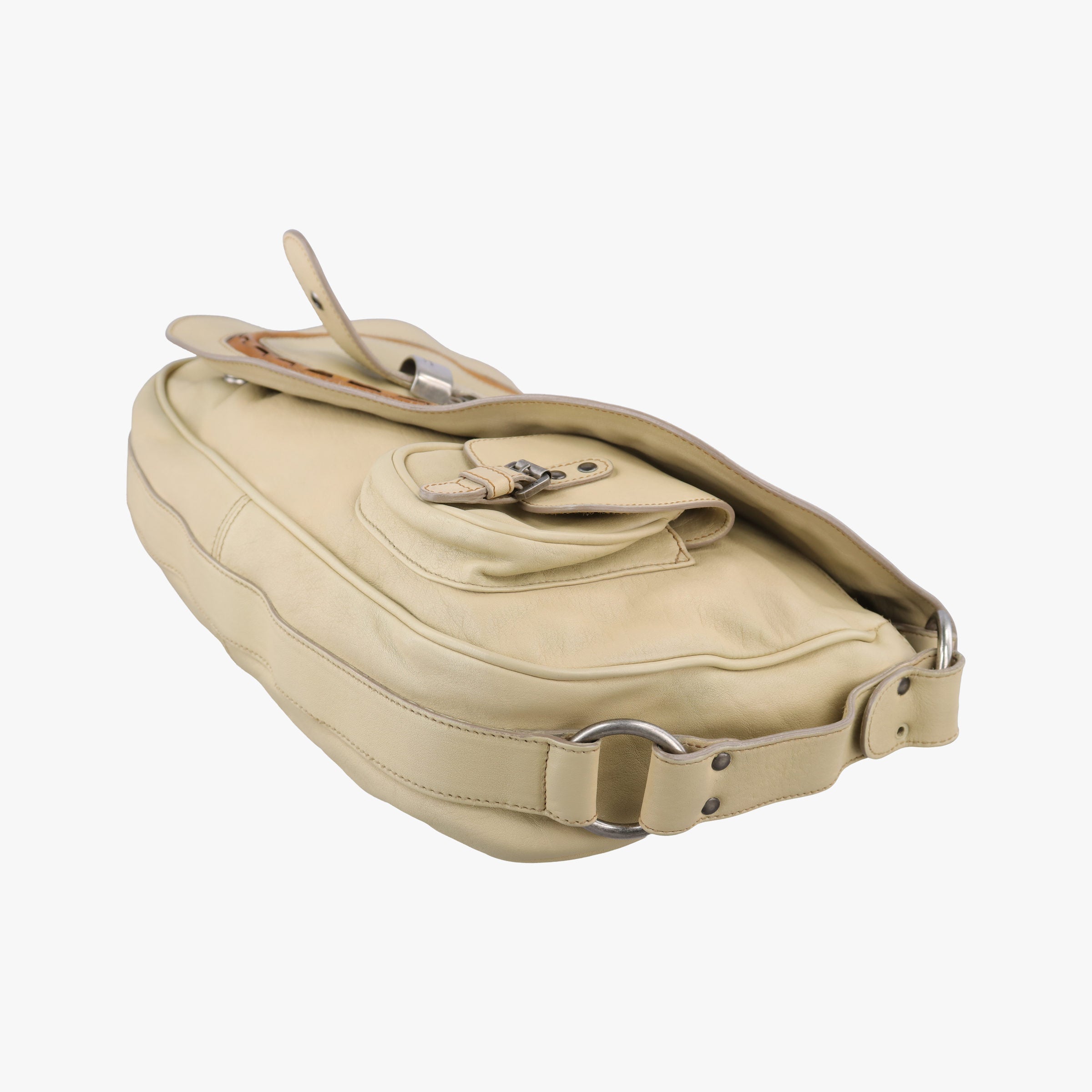 Secondhand Christian Dior Gaucho Beige Leather  shoulderbag | stylenewstar