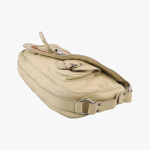 Secondhand Christian Dior Gaucho Beige Leather  shoulderbag | stylenewstar