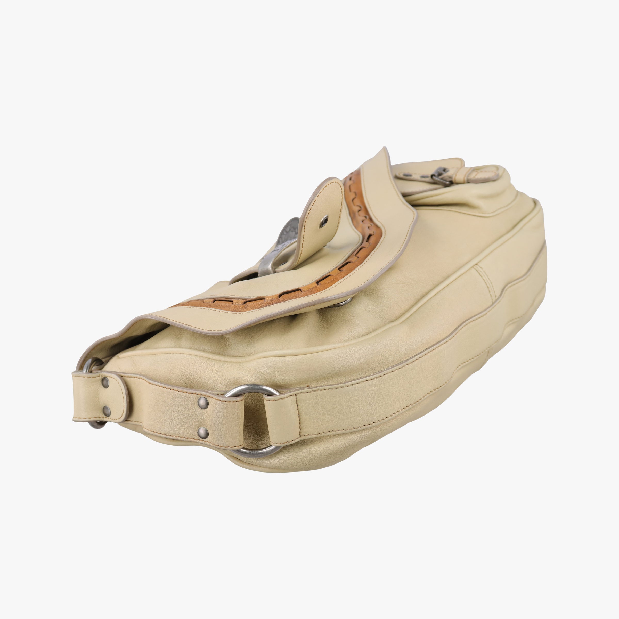 Secondhand Christian Dior Gaucho Beige Leather  shoulderbag | stylenewstar