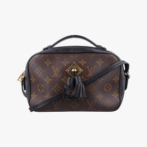 Pre-owned Louis Vuitton SAINTONGE brown×Noir Monogram Canvas×calf leather M43555 shoulderbag | stylenewstar