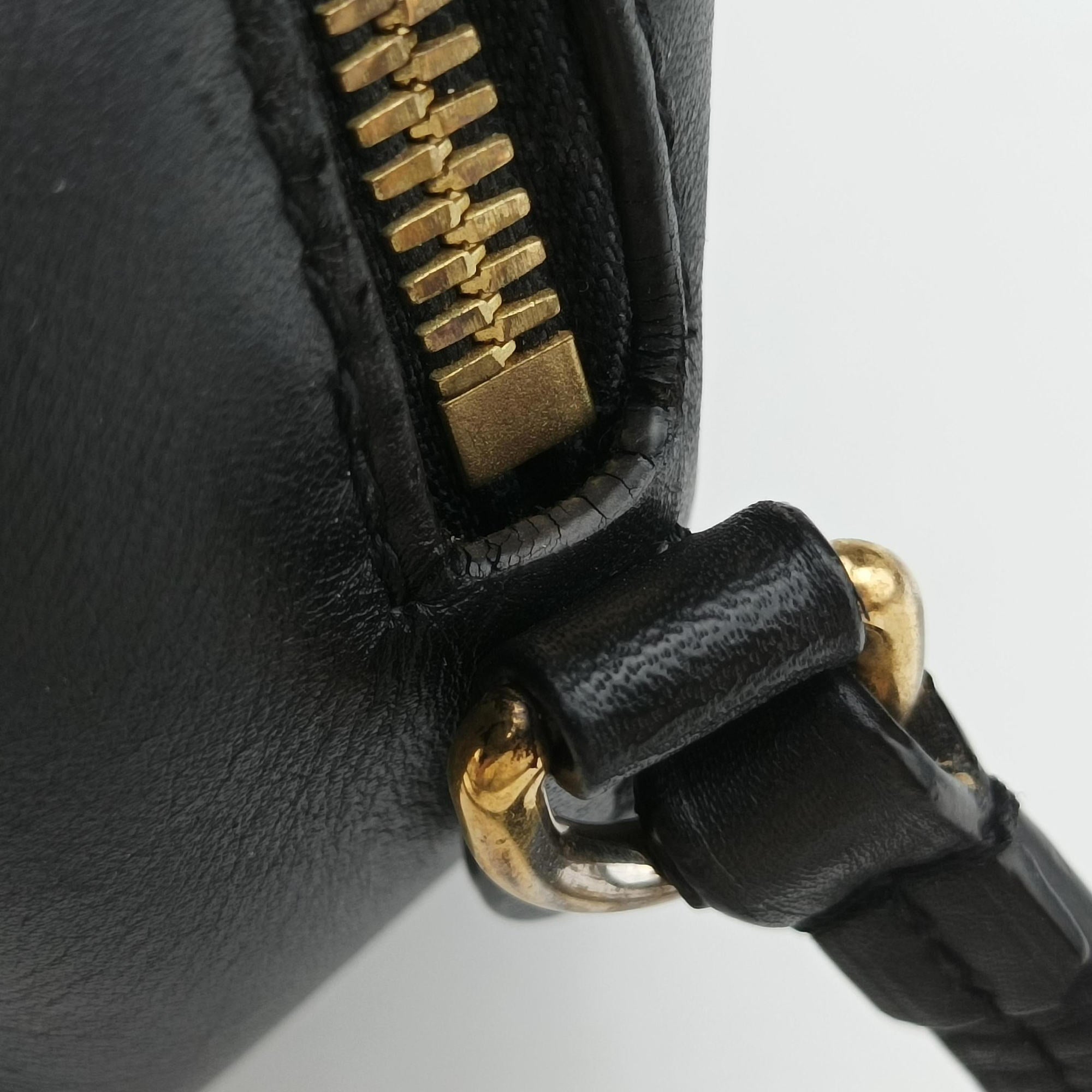 Pre-owned Louis Vuitton SAINTONGE brown×Noir Monogram Canvas×calf leather M43555 shoulderbag | stylenewstar