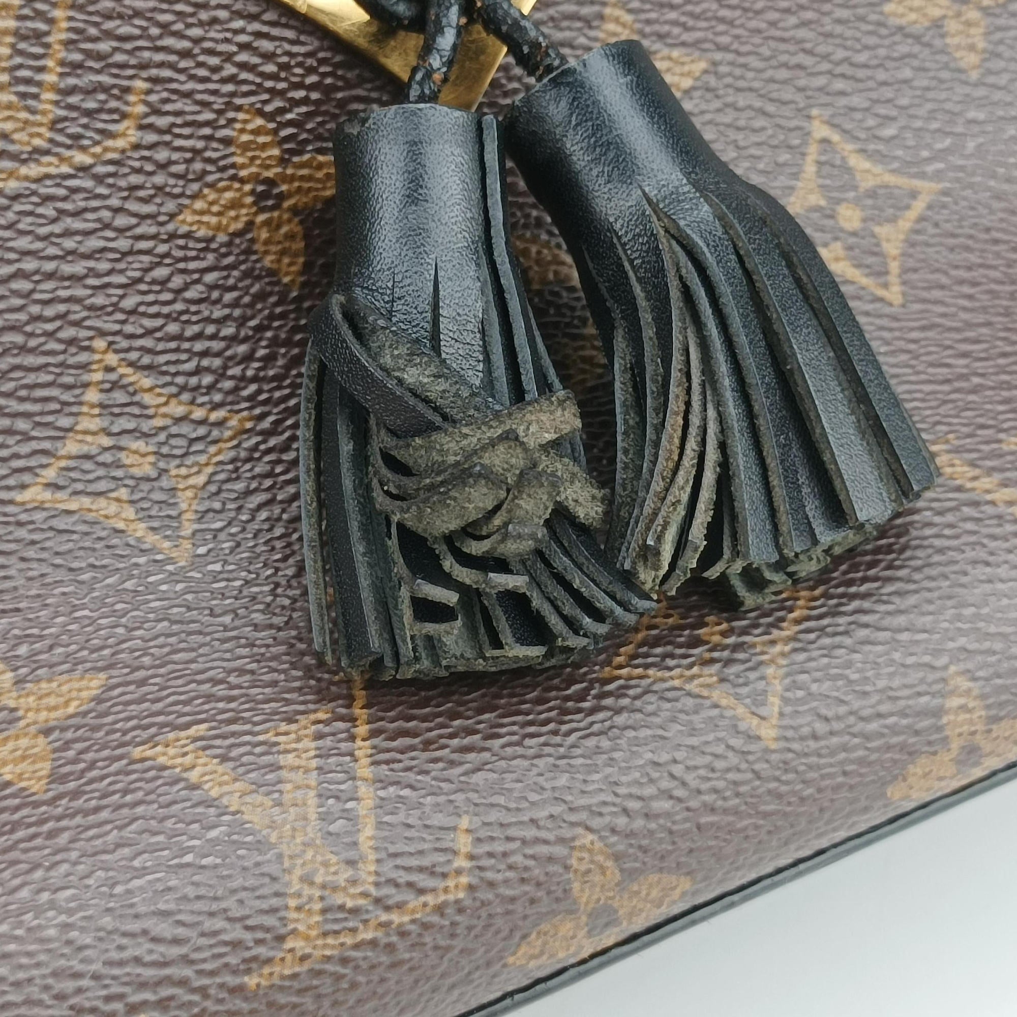 Pre-owned Louis Vuitton SAINTONGE brown×Noir Monogram Canvas×calf leather M43555 shoulderbag | stylenewstar