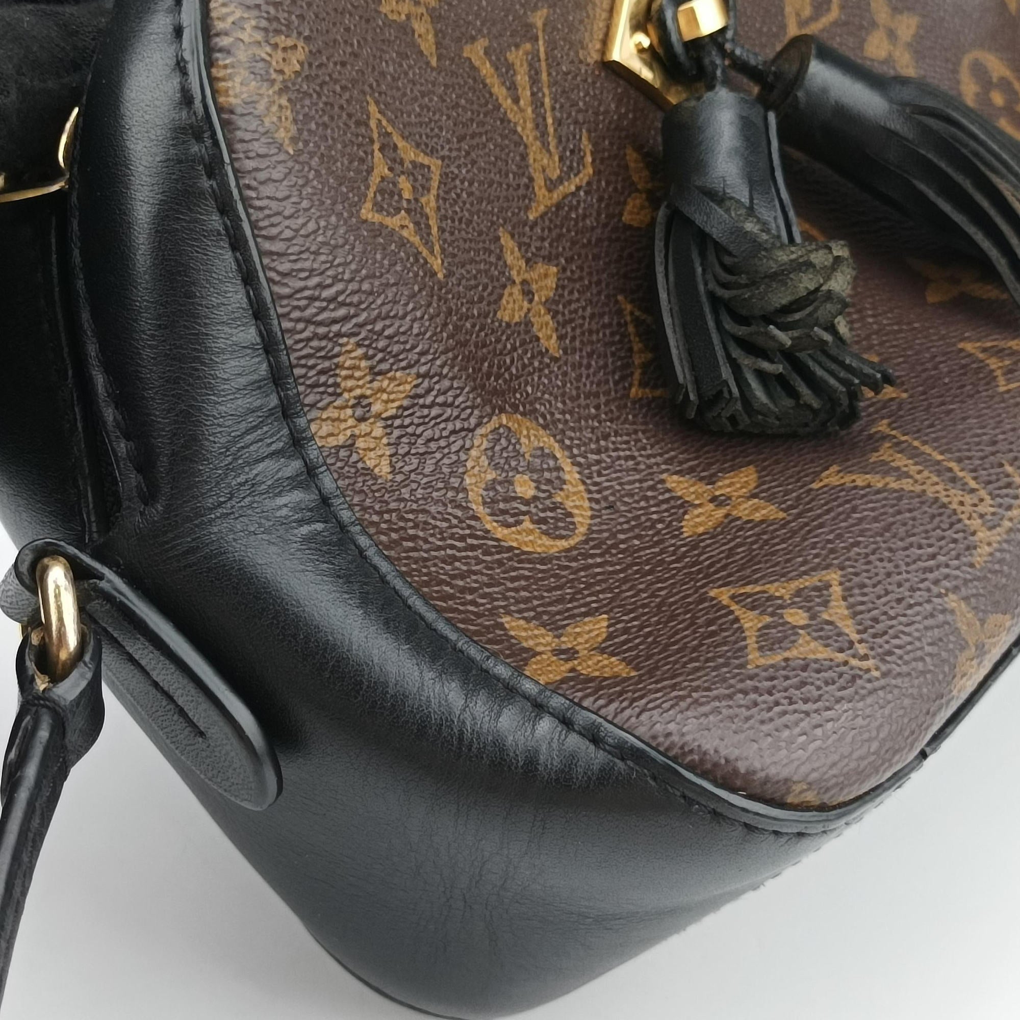 Pre-owned Louis Vuitton SAINTONGE brown×Noir Monogram Canvas×calf leather M43555 shoulderbag | stylenewstar