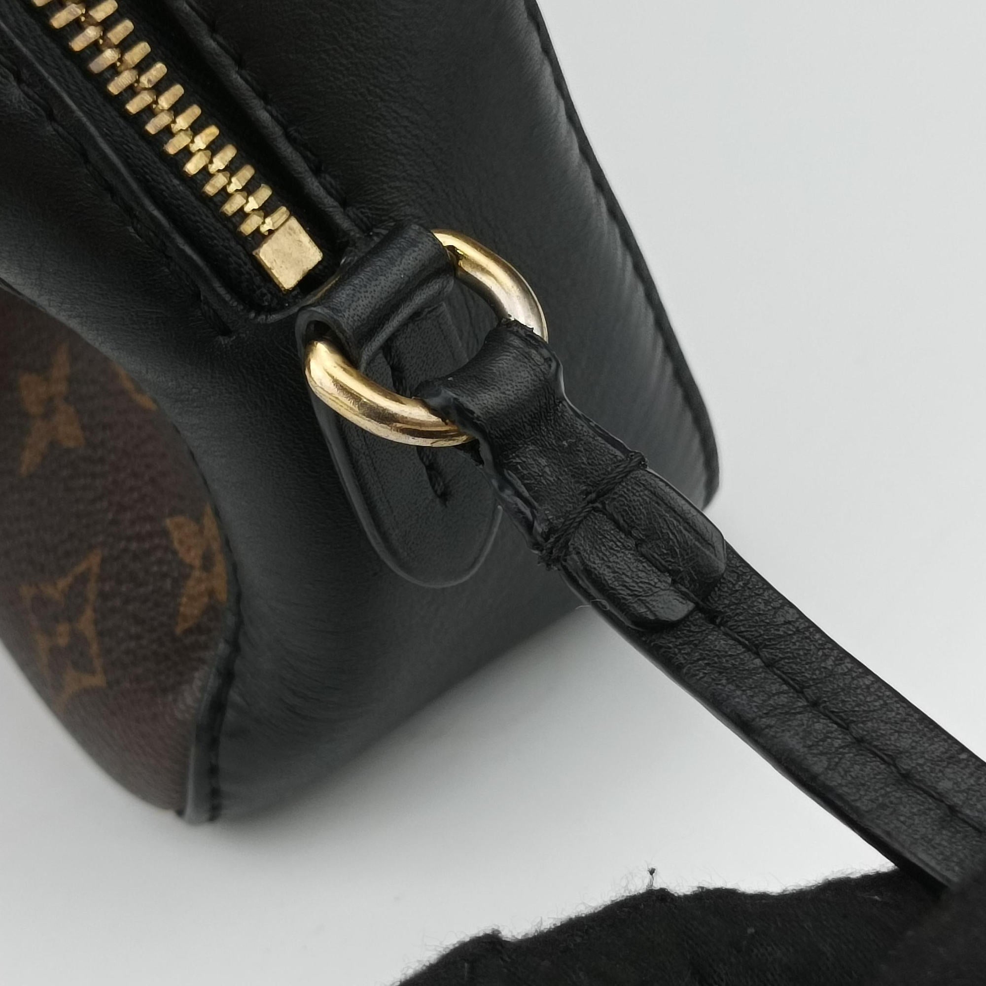 Pre-owned Louis Vuitton SAINTONGE brown×Noir Monogram Canvas×calf leather M43555 shoulderbag | stylenewstar