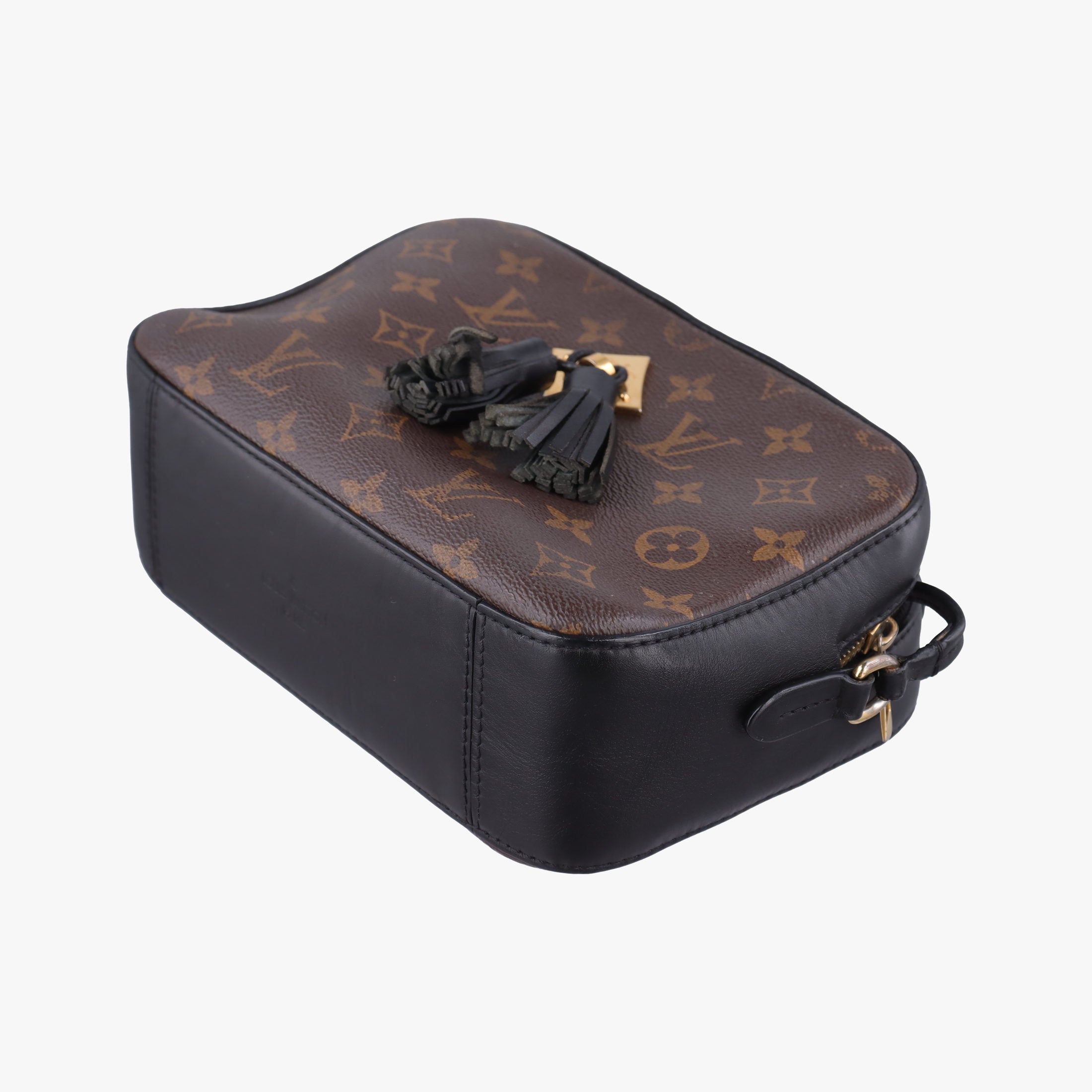Pre-owned Louis Vuitton SAINTONGE brown×Noir Monogram Canvas×calf leather M43555 shoulderbag | stylenewstar
