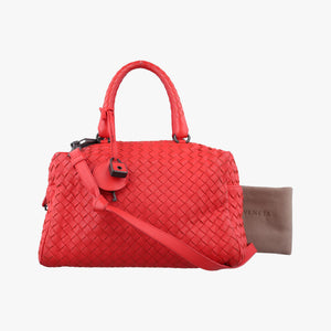 Pre-owned Bottega Veneta Intrecciato Red lambskin  shoulderbag | stylenewstar