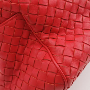 Pre-owned Bottega Veneta Intrecciato Red lambskin  shoulderbag | stylenewstar