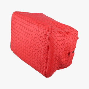 Pre-owned Bottega Veneta Intrecciato Red lambskin  shoulderbag | stylenewstar