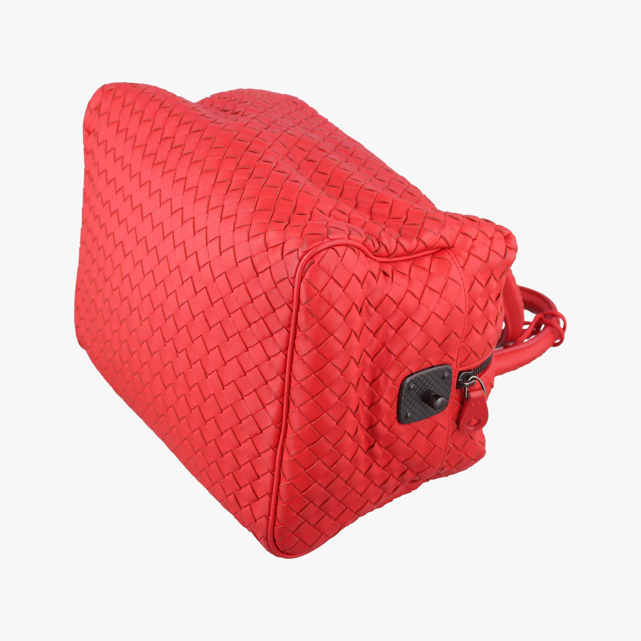 Pre-owned Bottega Veneta Intrecciato Red lambskin  shoulderbag | stylenewstar