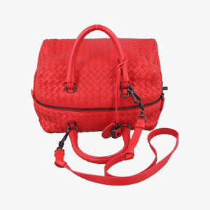 Pre-owned Bottega Veneta Intrecciato Red lambskin  shoulderbag | stylenewstar