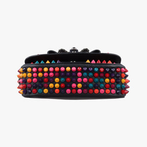 Pre-owned Christian Louboutin Sweet Charity Scarabe Spike Black Leather  shoulderbag | stylenewstar