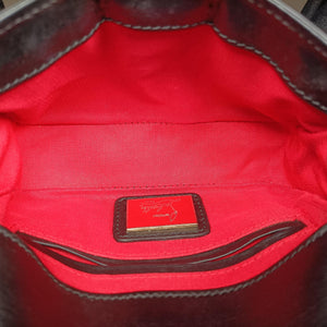 Pre-owned Christian Louboutin Sweet Charity Scarabe Spike Black Leather  shoulderbag | stylenewstar