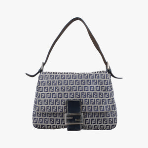 Vintage Fendi Baguette　Zucchino Navy×Grey canvas×leather 8BR001 shoulderbag | stylenewstar