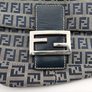 Vintage Fendi Baguette　Zucchino Navy×Grey canvas×leather 8BR001 shoulderbag | stylenewstar