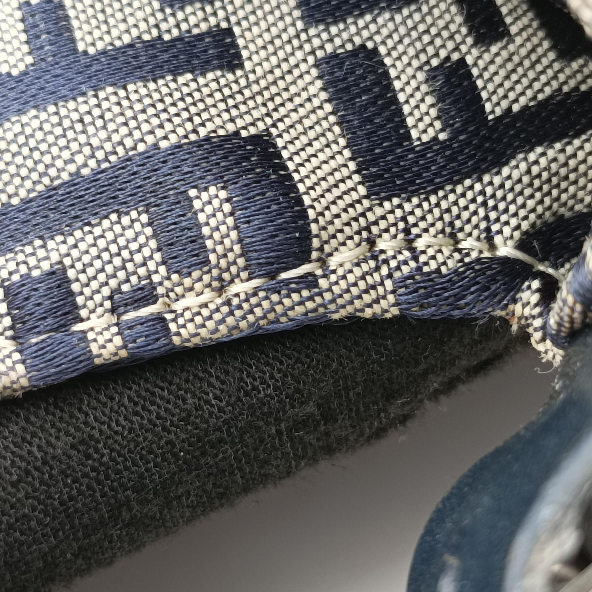Vintage Fendi Baguette　Zucchino Navy×Grey canvas×leather 8BR001 shoulderbag | stylenewstar