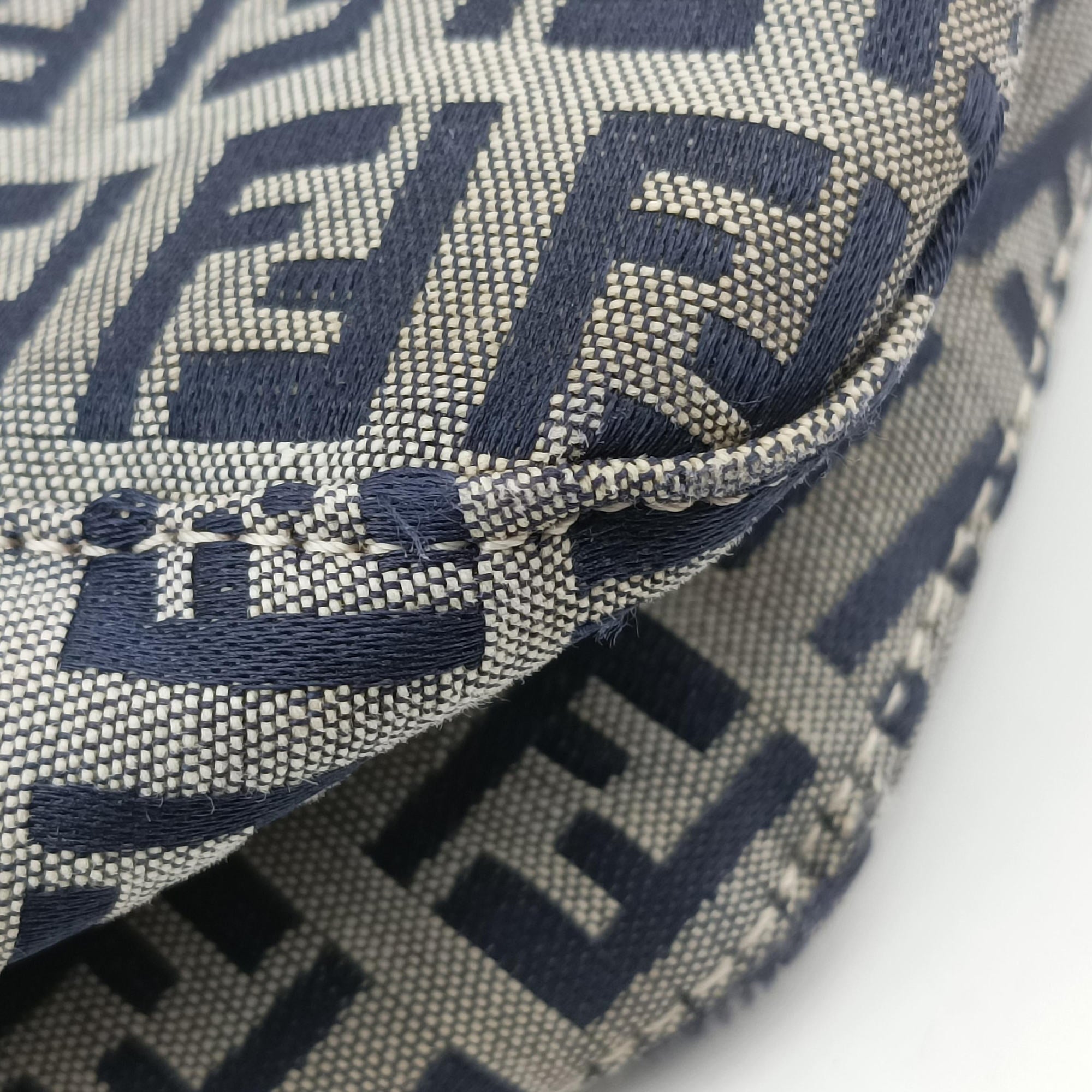 Vintage Fendi Baguette　Zucchino Navy×Grey canvas×leather 8BR001 shoulderbag | stylenewstar
