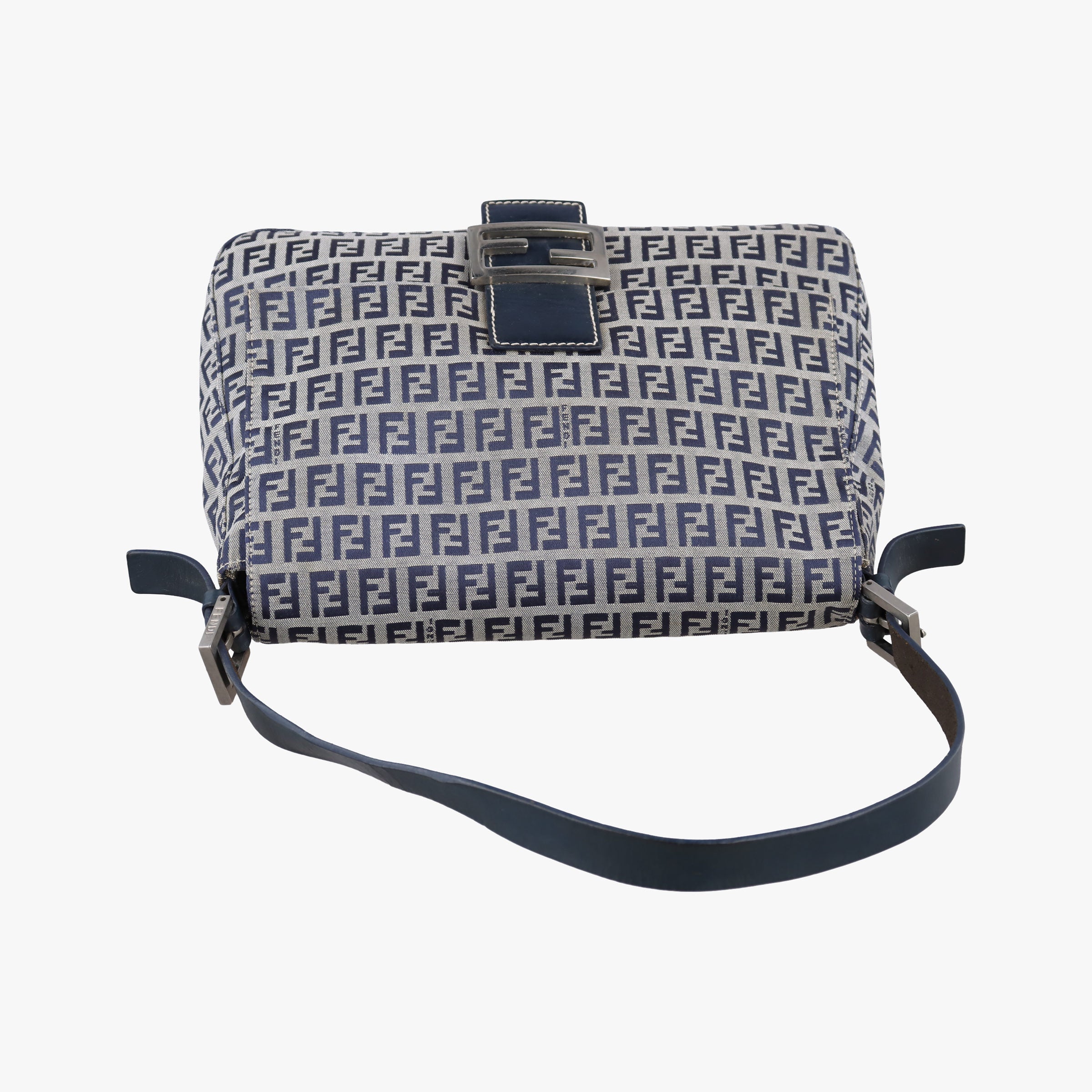 Vintage Fendi Baguette　Zucchino Navy×Grey canvas×leather 8BR001 shoulderbag | stylenewstar