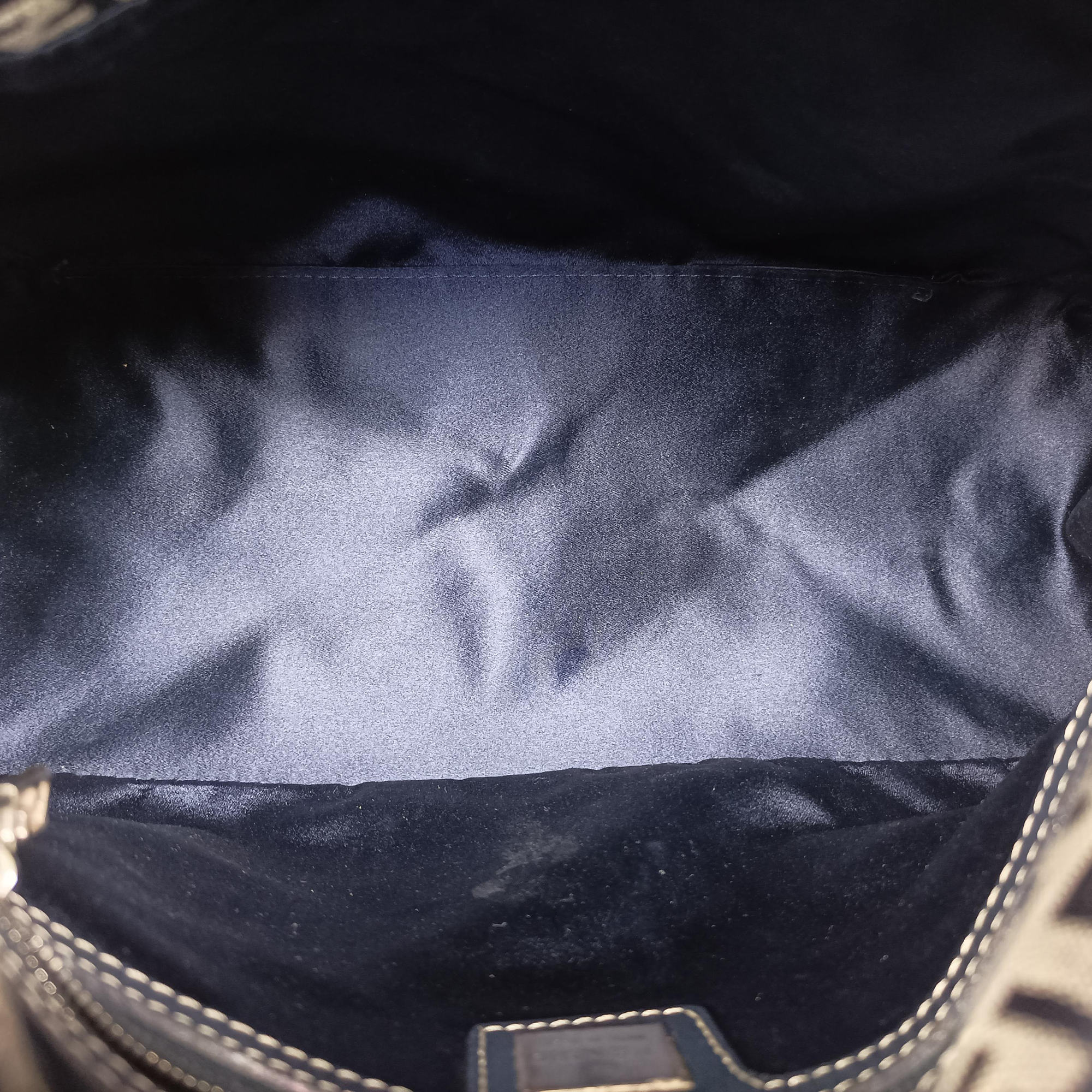 Vintage Fendi Baguette　Zucchino Navy×Grey canvas×leather 8BR001 shoulderbag | stylenewstar