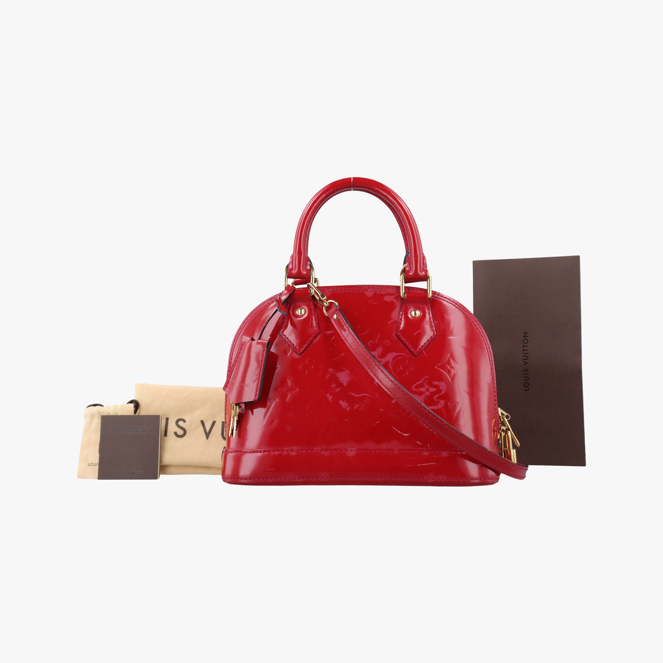 Pre-owned Louis Vuitton Alma BB pomme d'amour Monogram Vernis M91606 shoulderbag | stylenewstar