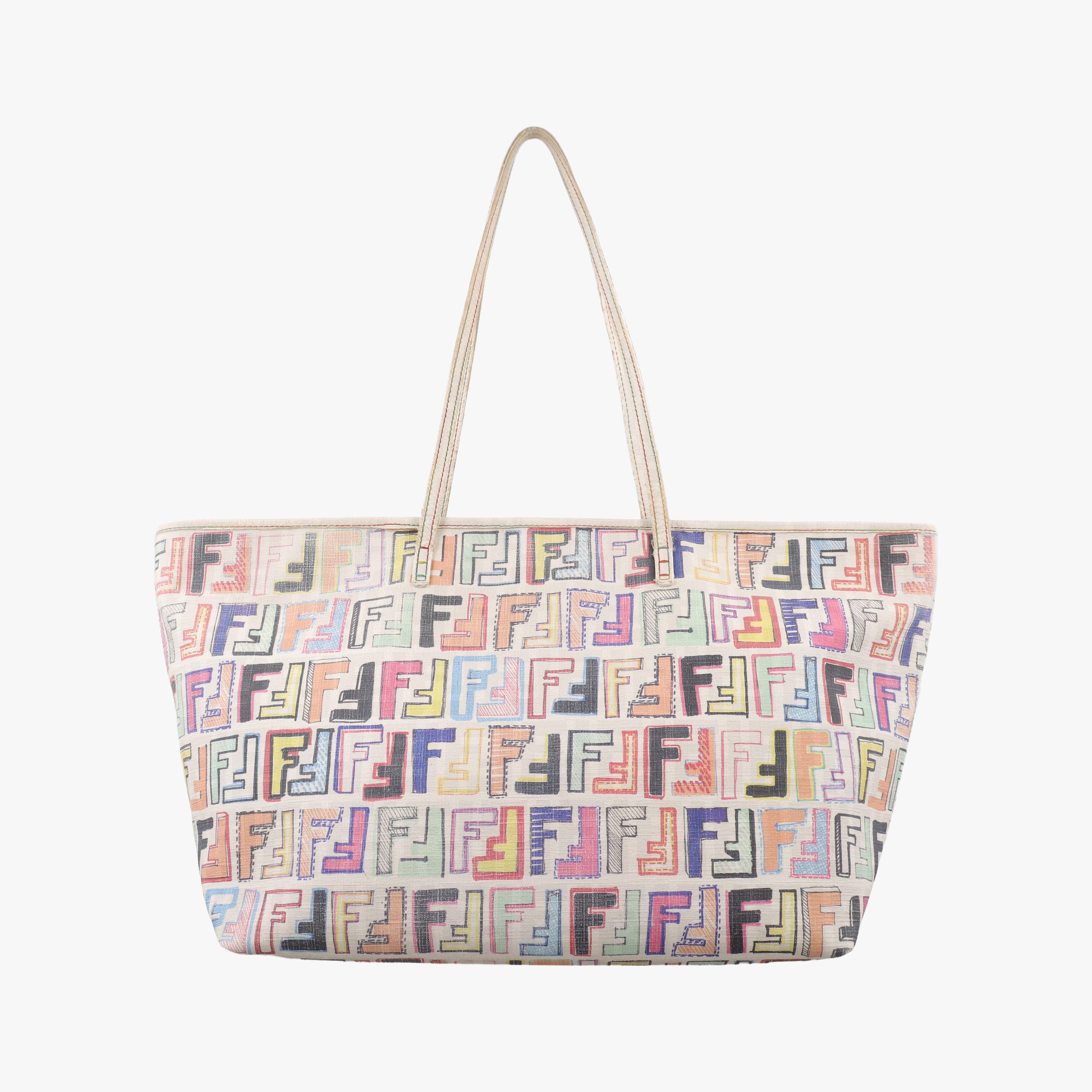 Secondhand Fendi Zucca Roll Tote Multicolour PVC coated canvas 8BH185 shoulderbag | stylenewstar