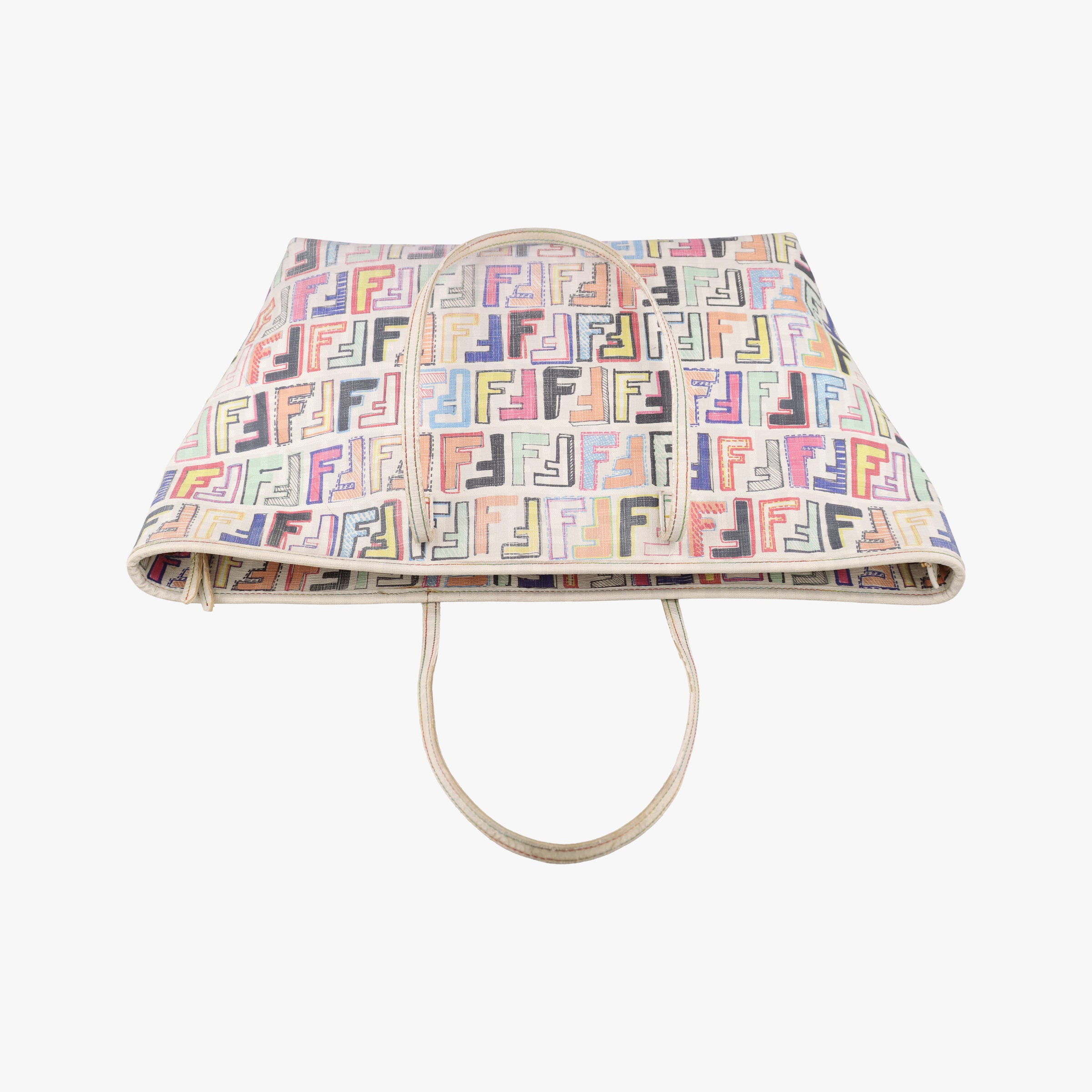 Secondhand Fendi Zucca Roll Tote Multicolour PVC coated canvas 8BH185 shoulderbag | stylenewstar