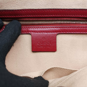 Secondhand Gucci GG Marmont Black×red Leather 498109 shoulderbag | stylenewstar