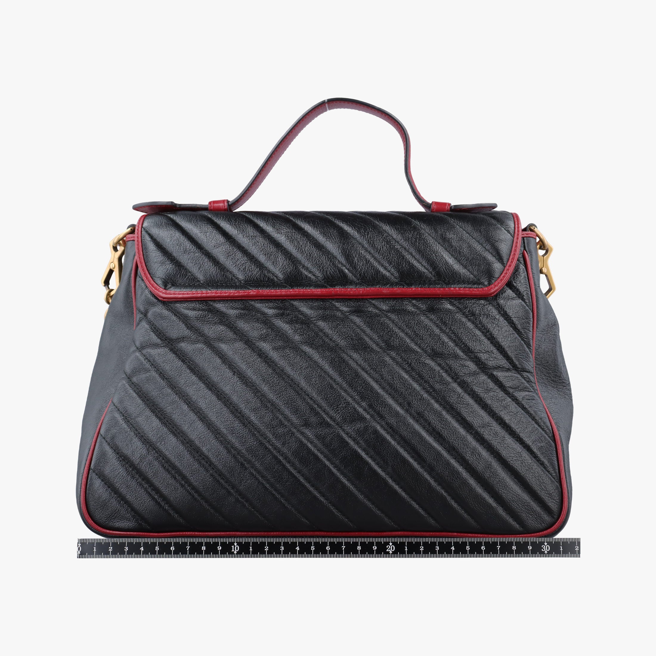 Secondhand Gucci GG Marmont Black×red Leather 498109 shoulderbag | stylenewstar