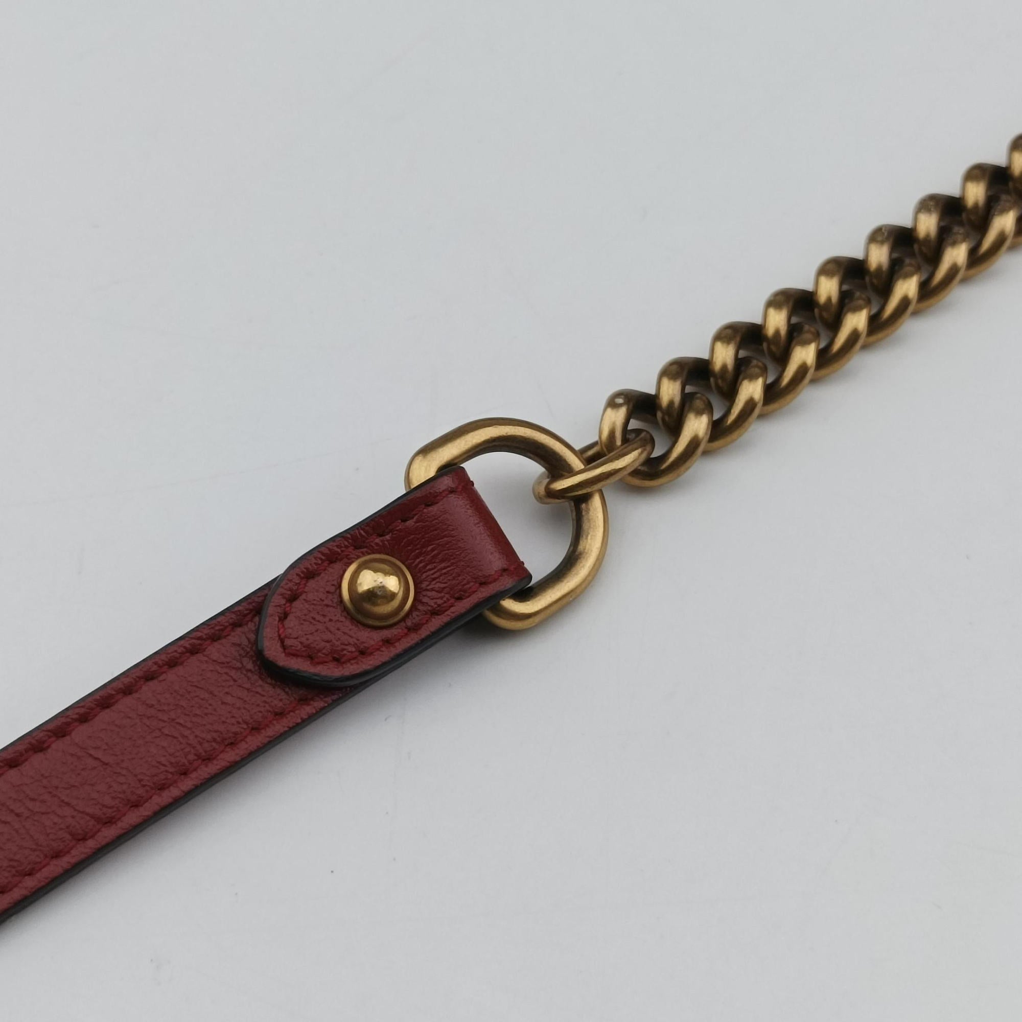 Secondhand Gucci GG Marmont Black×red Leather 498109 shoulderbag | stylenewstar