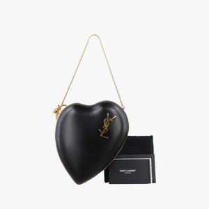 Secondhand Yves Saint Laurent Love Box Heart Black Leather 466212 shoulderbag | stylenewstar