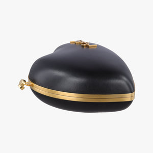 Secondhand Yves Saint Laurent Love Box Heart Black Leather 466212 shoulderbag | stylenewstar