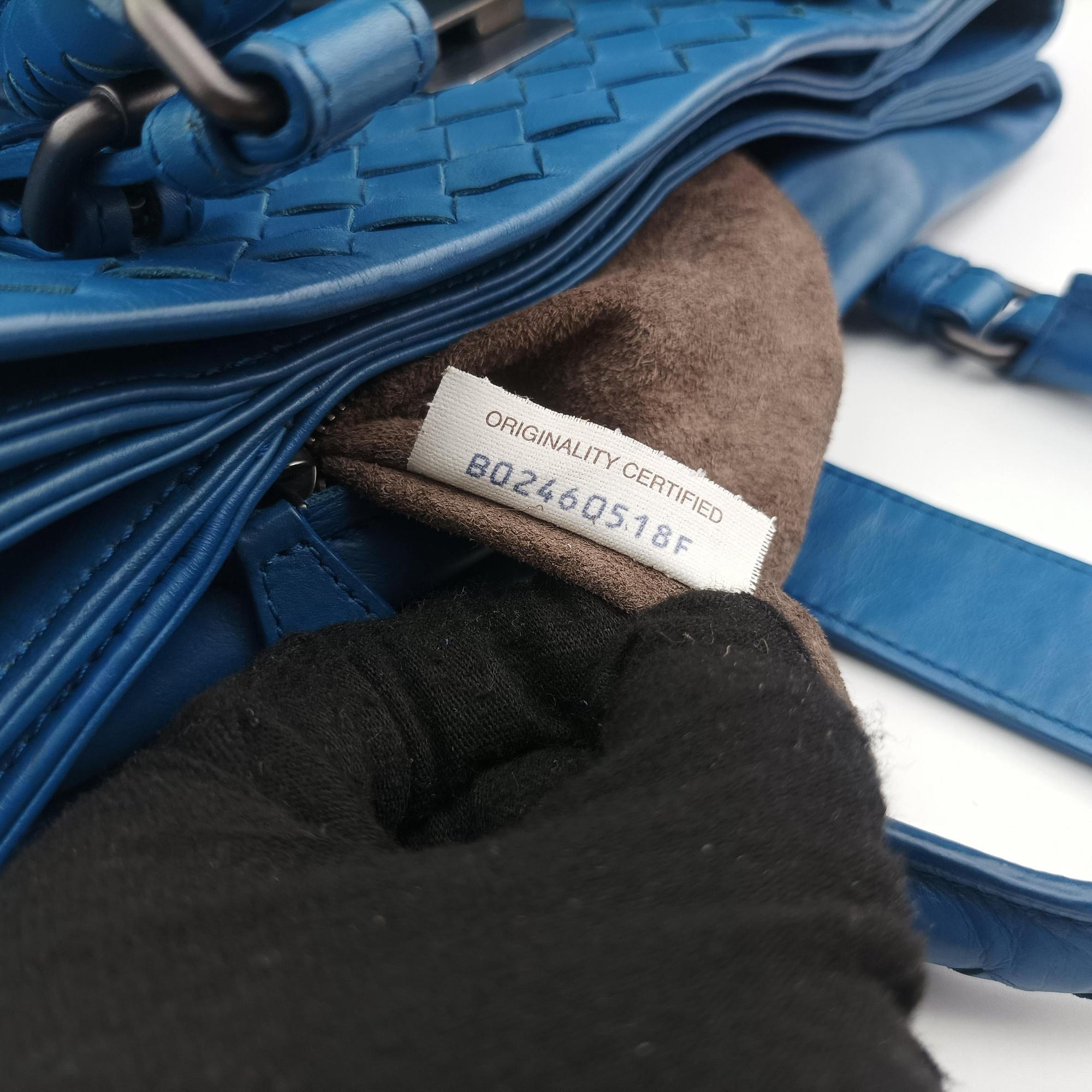 Secondhand Bottega Veneta Roma Intrecciato Blue lambskin  shoulderbag | stylenewstar