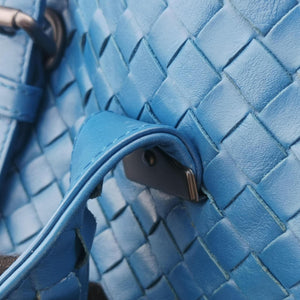 Secondhand Bottega Veneta Roma Intrecciato Blue lambskin  shoulderbag | stylenewstar