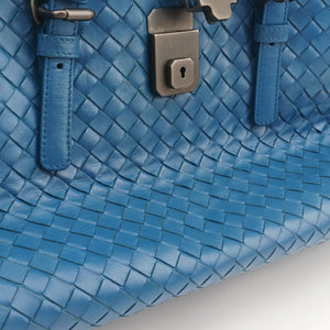 Secondhand Bottega Veneta Roma Intrecciato Blue lambskin  shoulderbag | stylenewstar