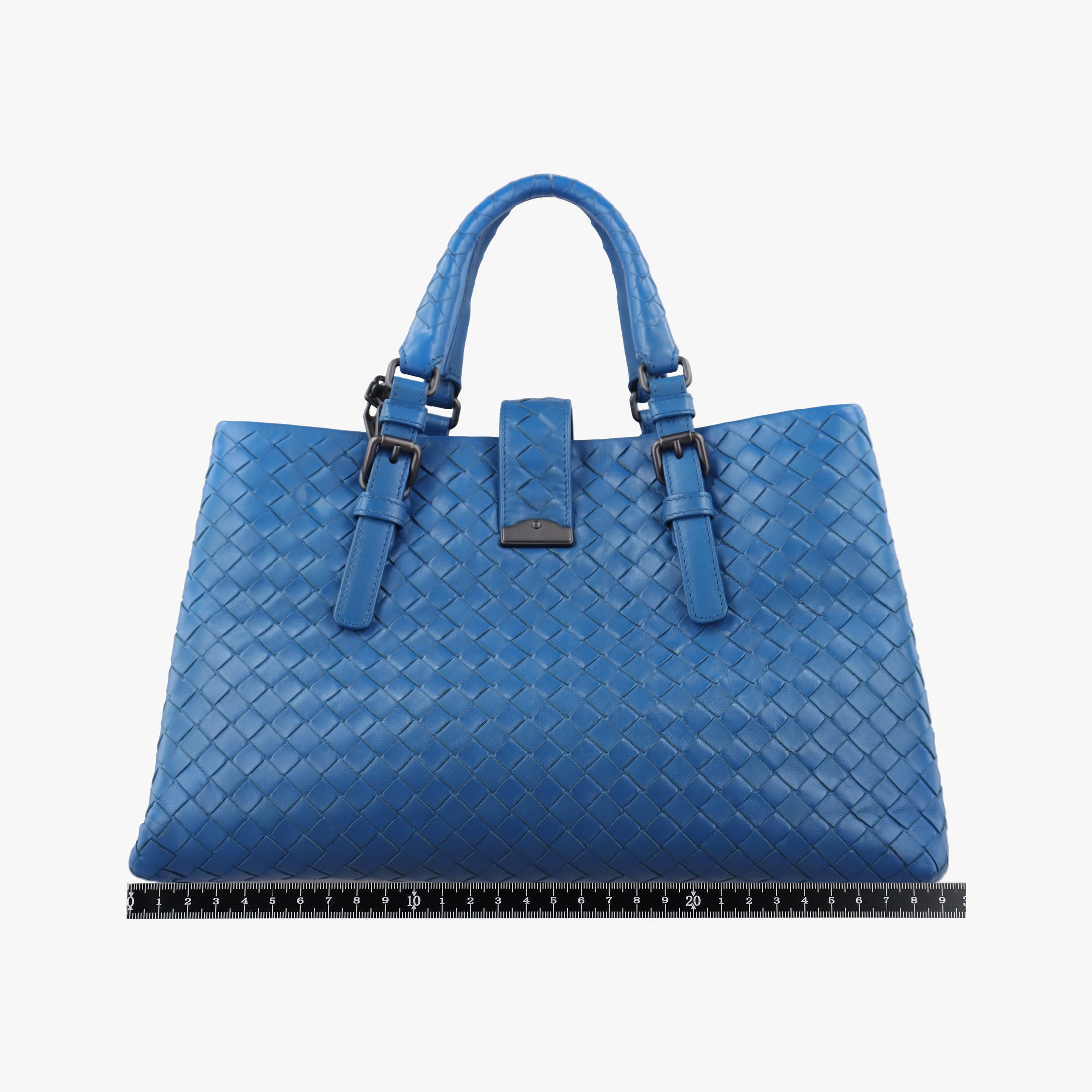 Secondhand Bottega Veneta Roma Intrecciato Blue lambskin  shoulderbag | stylenewstar