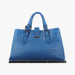Secondhand Bottega Veneta Roma Intrecciato Blue lambskin  shoulderbag | stylenewstar