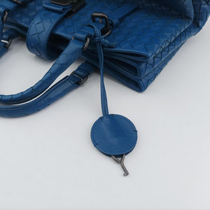 Secondhand Bottega Veneta Roma Intrecciato Blue lambskin  shoulderbag | stylenewstar
