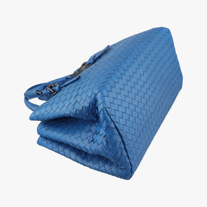Secondhand Bottega Veneta Roma Intrecciato Blue lambskin  shoulderbag | stylenewstar