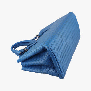 Secondhand Bottega Veneta Roma Intrecciato Blue lambskin  shoulderbag | stylenewstar