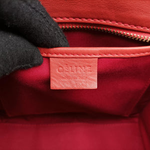 Vintage Celine Luggage Mini Shopper Red Leather  handbag | stylenewstar