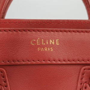 Vintage Celine Luggage Mini Shopper Red Leather  handbag | stylenewstar