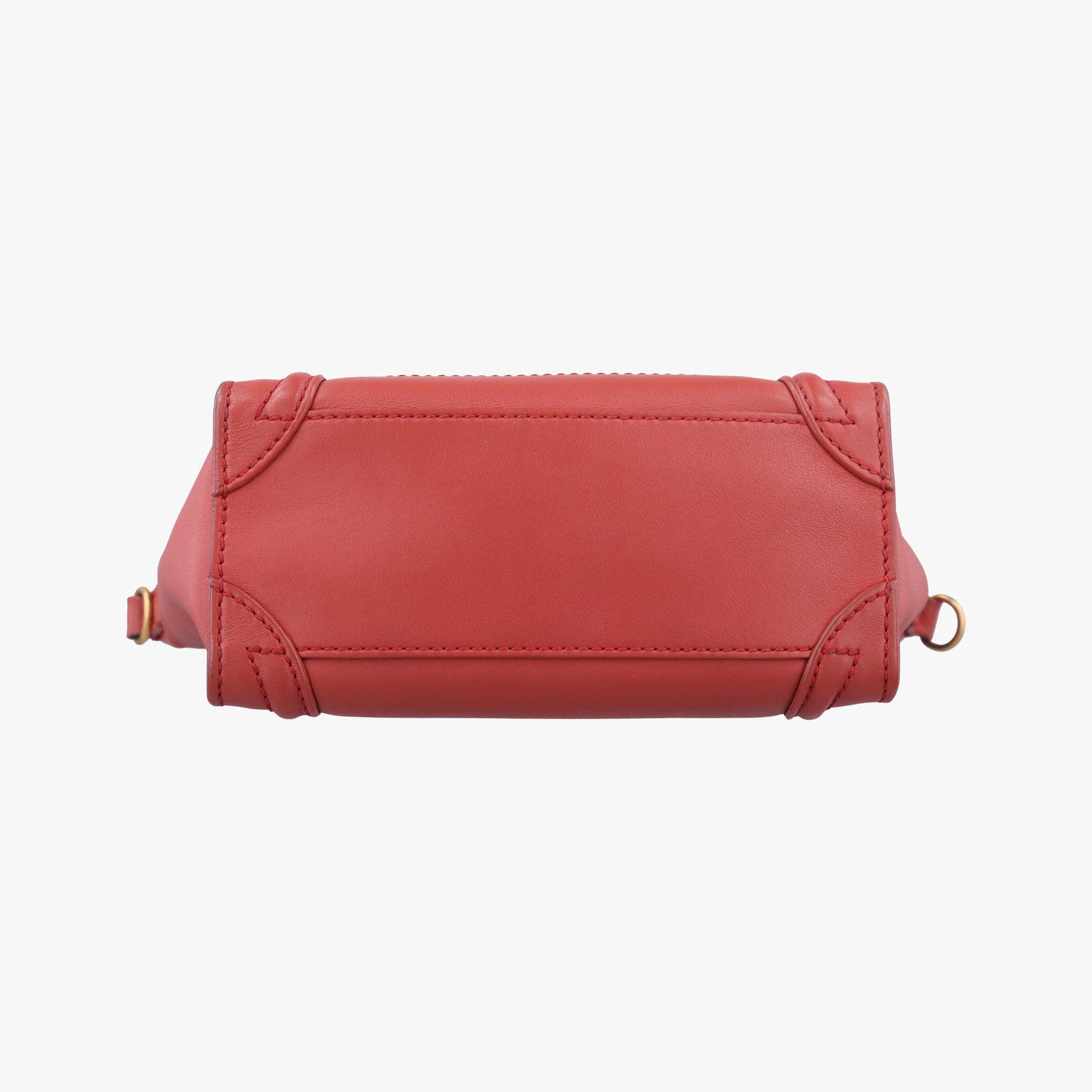 Vintage Celine Luggage Mini Shopper Red Leather  handbag | stylenewstar
