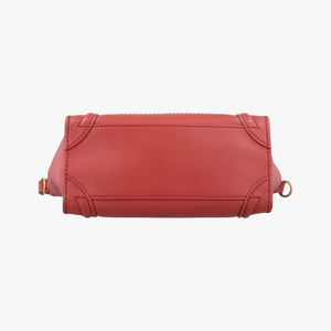 Vintage Celine Luggage Mini Shopper Red Leather  handbag | stylenewstar