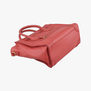 Vintage Celine Luggage Mini Shopper Red Leather  handbag | stylenewstar