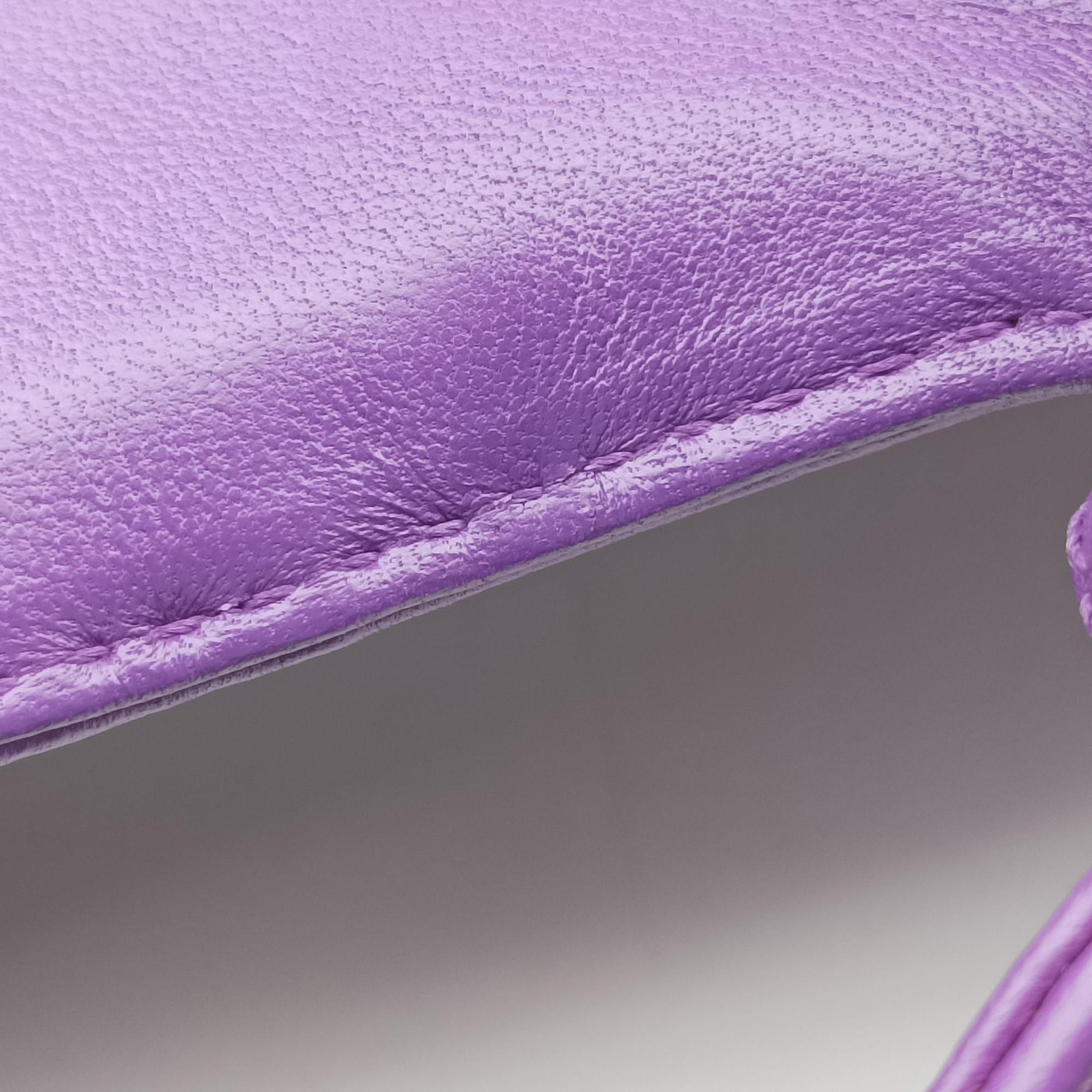 Pre-owned Fendi BAGUETTE Purple Leather 8BR600 shoulderbag | stylenewstar