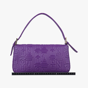 Pre-owned Fendi BAGUETTE Purple Leather 8BR600 shoulderbag | stylenewstar