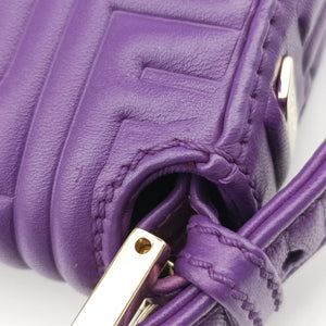 Pre-owned Fendi BAGUETTE Purple Leather 8BR600 shoulderbag | stylenewstar
