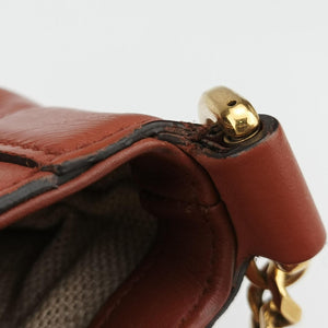 Pre-owned Gucci Nubuck Tigrette Chain Brown leather 290684 shoulderbag | stylenewstar