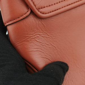 Pre-owned Gucci Nubuck Tigrette Chain Brown leather 290684 shoulderbag | stylenewstar